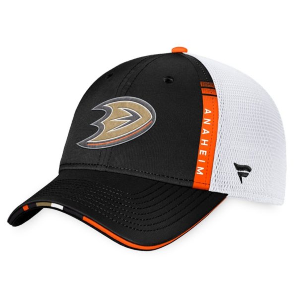 Anaheim-Ducks-Fanatics-Branded-2022-NHL-Draft-Authentic-Pro-On-Stage-Trucker-Justerbar-Keps-SvartVit.4