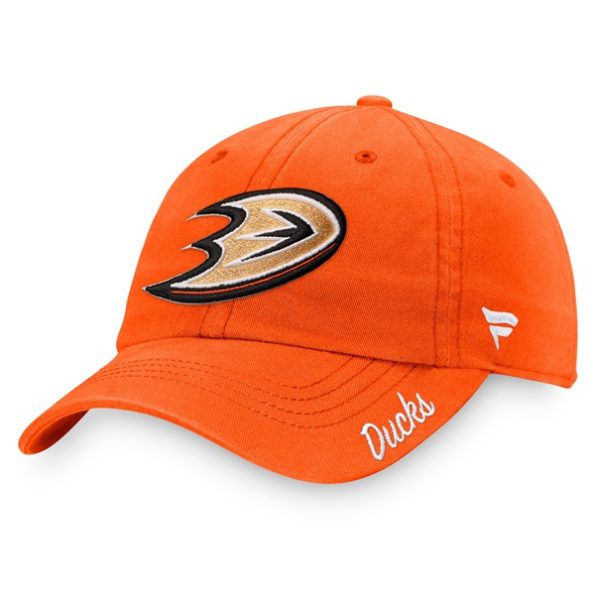 Anaheim-Ducks-Fanatics-Branded-Dam-Primary-Logo-Justerbar-Keps-Orange.1