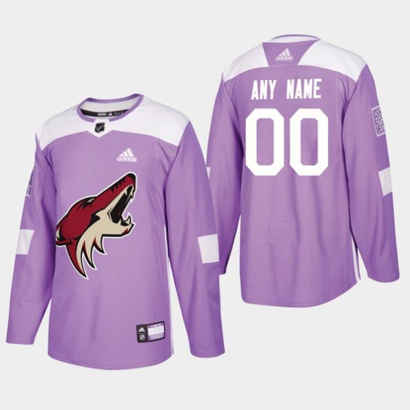 Arizona-Coyotes-Troja-med-eget-tryck-Warmup-Practice-Hockey-Fights-Cancer-Lavender