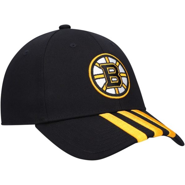Boston-Bruins-Locker-Room-Three-Stripe-Justerbar-Keps-Svart.4