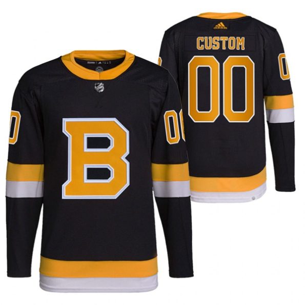 Boston-Bruins-NO.00-Troja-med-eget-tryck-Hemma-Svart-2021-22-Primegreen-Authentic