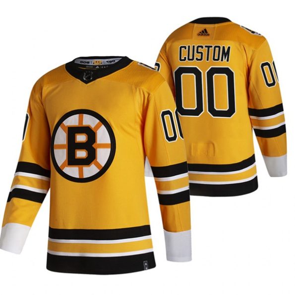 Boston-Bruins-Troja-med-eget-tryck-2021-Reverse-Retro-Authentic-Gold