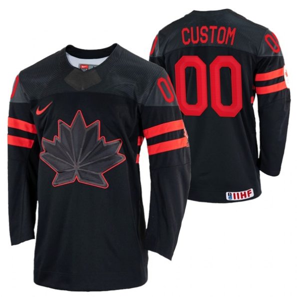 Canada-Hockey-Custom-2022-IIHF-World-Championship-Black-Jersey
