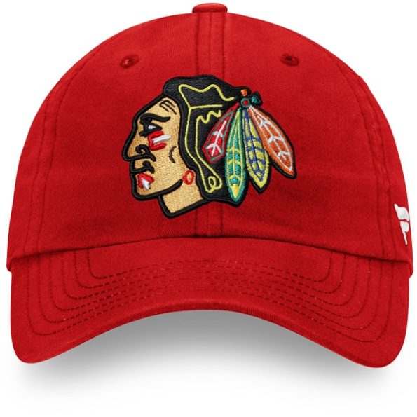 Chicago-Blackhawks-Fanatics-Branded-Core-Primary-Logo-Justerbar-Keps-Rod.3