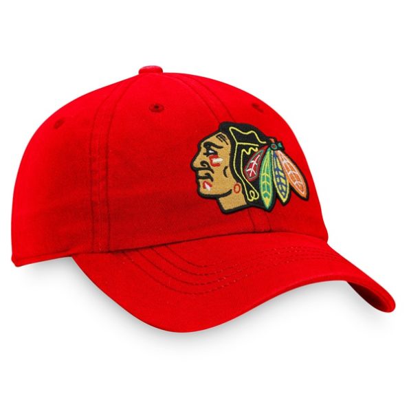 Chicago-Blackhawks-Fanatics-Branded-Dam-Core-Primary-Logo-Justerbar-Keps-Rod.4