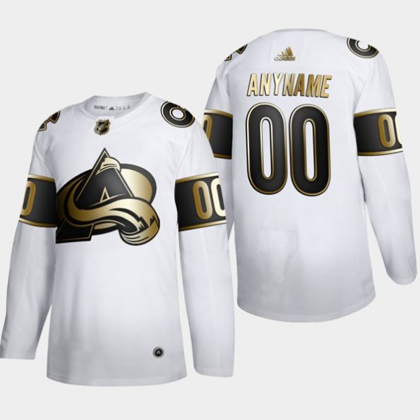 Colorado-Avalanche-Troja-med-eget-tryck-NO.00-NHL-Golden-Edition-Vit-Authentic