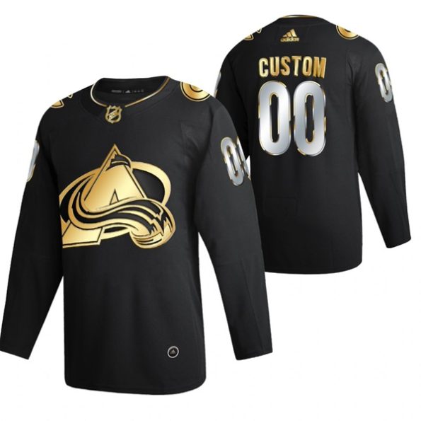 Colorado-Avalanche-Troja-med-eget-tryck-Svart-2021-Golden-Edition-Limited-Authentic