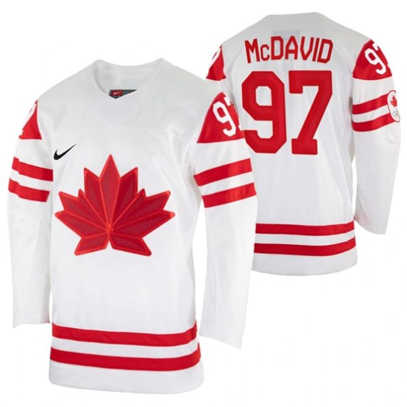 Connor-McDavid-Canada-Hockey-2022-Beijing-Winter-Olympic-White-Home