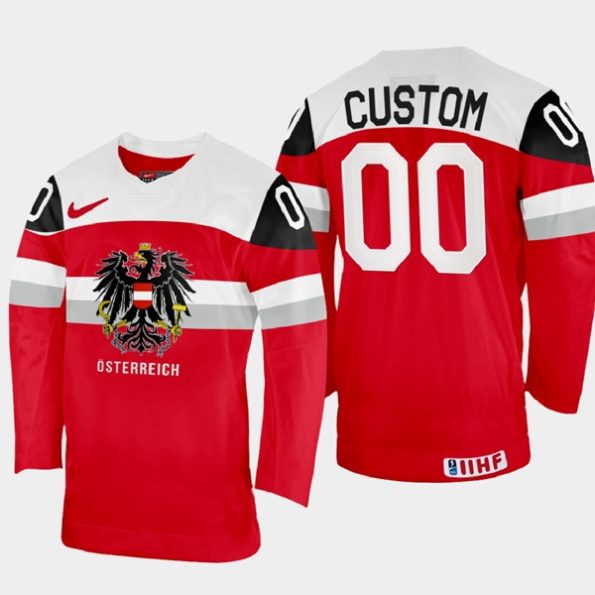 Custom-2022-IIHF-World-Championship-Austria-Hockey-Jersey-Red-NO.00