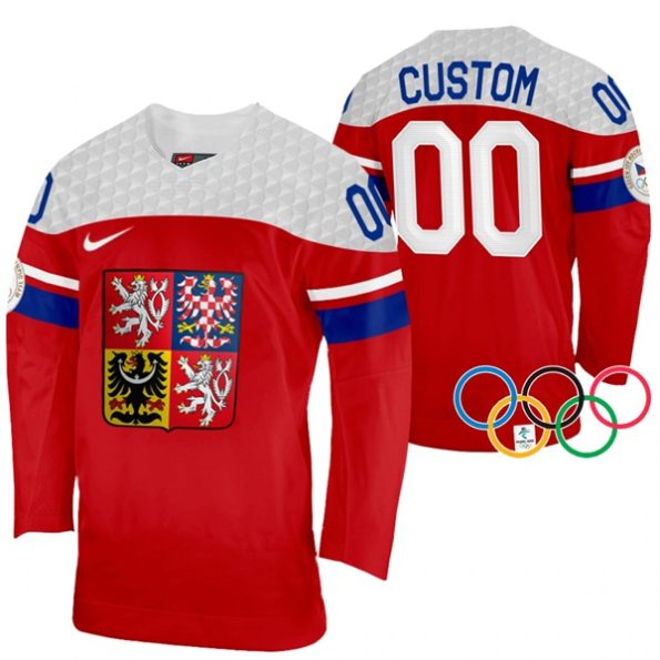 Custom-Czech-Republic-Hockey-2022-Winter-Olympics-Red-Away-Jersey