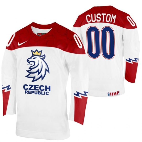 Custom-Czechia-Hockey-2022-IIHF-World-Championship-White-NO.00-Jersey-Home