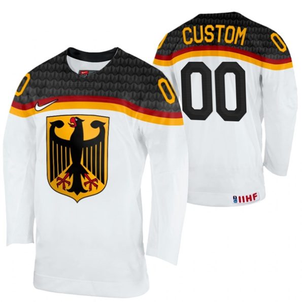 Custom-Germany-Hockey-2022-IIHF-World-Championship-White-Home-Jersey