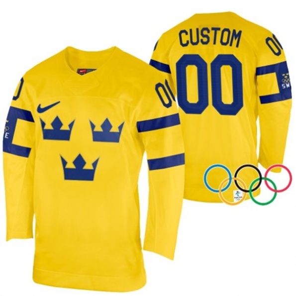 Custom-Sweden-Jersey-2022-Winter-Olympics-Yellow-Authentic-Men
