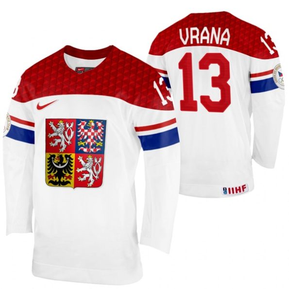 Czech-Republic-Hockey-Jakub-Vrana-2022-IIHF-World-Championship-White-Home-Jersey