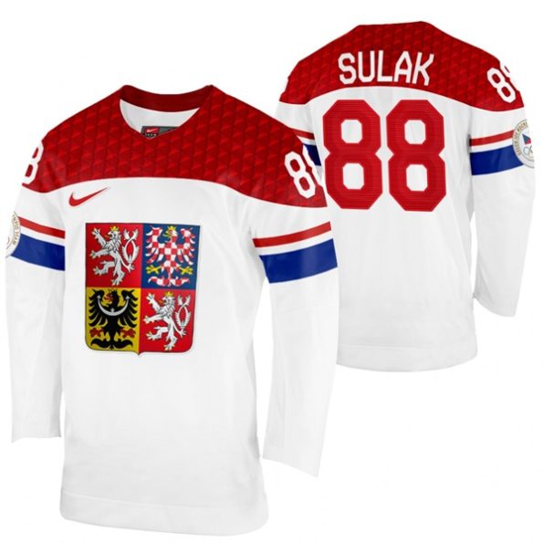 Czech-Republic-Hockey-Libor-Sulak-2022-Winter-Olympics-White-Home-Jersey