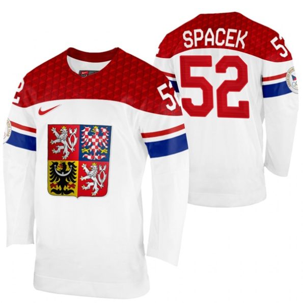 Czech-Republic-Hockey-Michael-Spacek-2022-Winter-Olympics-White-Home-Jersey