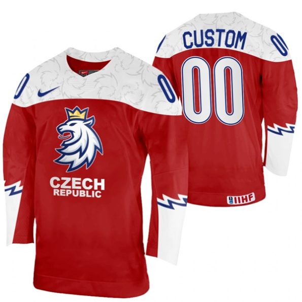 Czechia-2022-IIHF-World-Championship-Custom-NO.00-Away-Jersey-Red