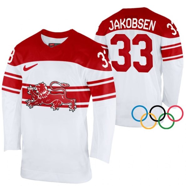 Denmark-Hockey-Julian-Jakobsen-2022-Winter-Olympics-White-Home-Jersey