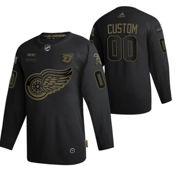 Detroit-Rod-Wings-Troja-med-eget-tryck-Svart-2020-Salute-To-Service-Authentic