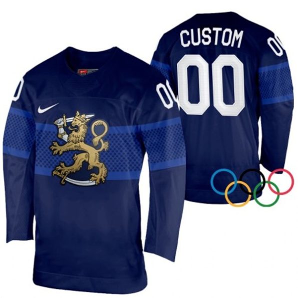 Finland-Jersey-Custom-2022-Winter-Olympics-Navy-Authentic-Men