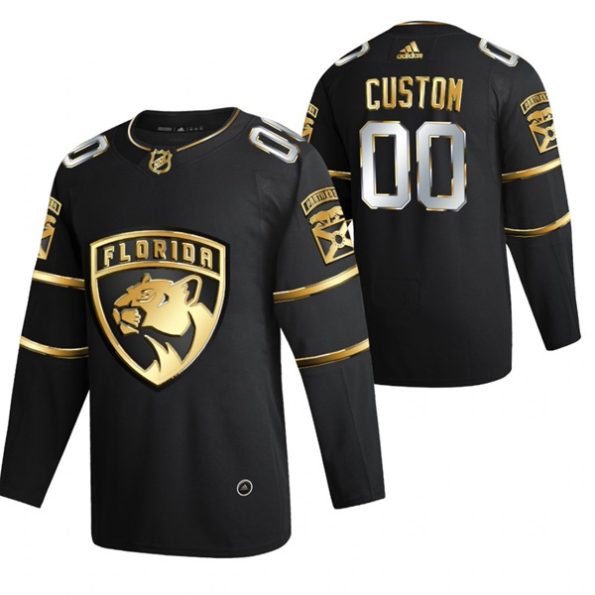 Florida-Panthers-Troja-med-eget-tryck-Svart-2021-Golden-Edition-Limited-Authentic