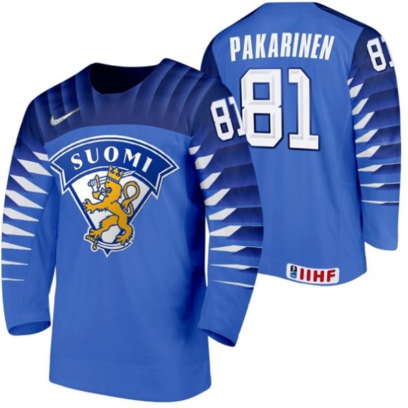 Iiro-Pakarinen-Finland-2021-IIHF-World-Championship-Blue-Away-Jersey