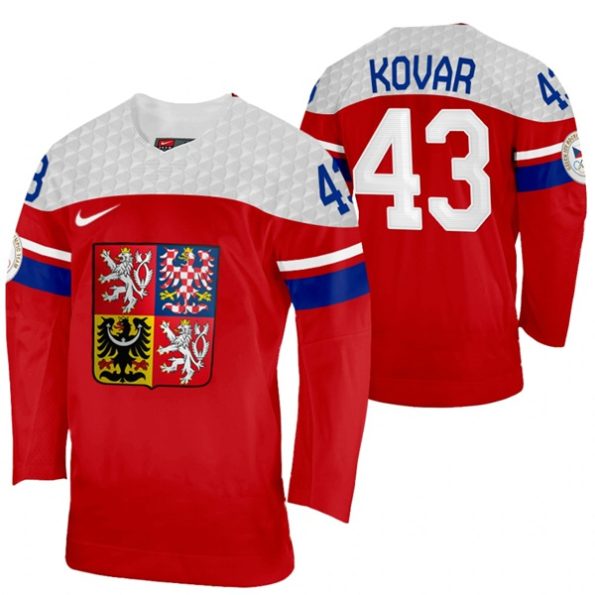Jan-Kovar-Czech-Republic-Hockey-2022-Winter-Olympics-Red-Away-Jersey