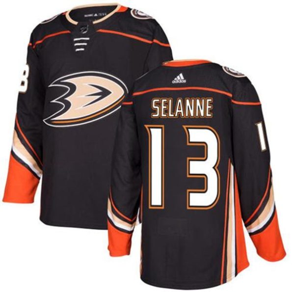 Men-s-Anaheim-Ducks-Teemu-Selanne-NO.13-Black-Home-Authentic-Stitched