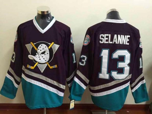 Men-s-Anaheim-Ducks-Teemu-Selanne-NO.13-Blank-Black-Teal-Authentic