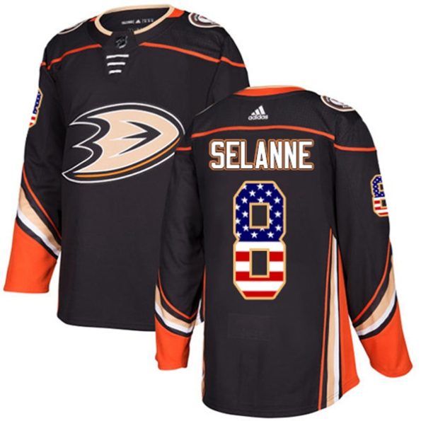 Men-s-Anaheim-Ducks-Teemu-Selanne-NO.8-Black-USA-Flag-Fashion