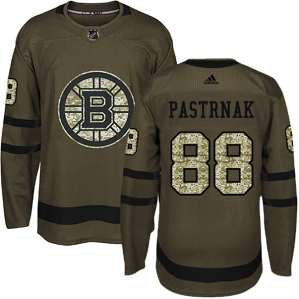 Men-s-Boston-Bruins-David-Pastrnak-NO.88-Authentic-Green-Salute-to-Service