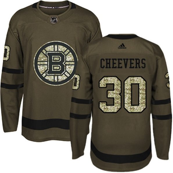 Men-s-Boston-Bruins-Gerry-Cheevers-NO.30-Authentic-Green-Salute-to-Service