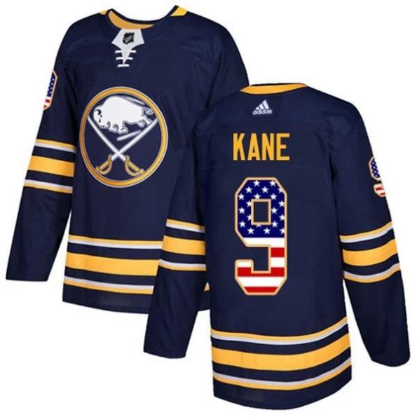 Men-s-Buffalo-Sabres-Evander-Kane-9-Navy-USA-Flag-Fashion-Authentic