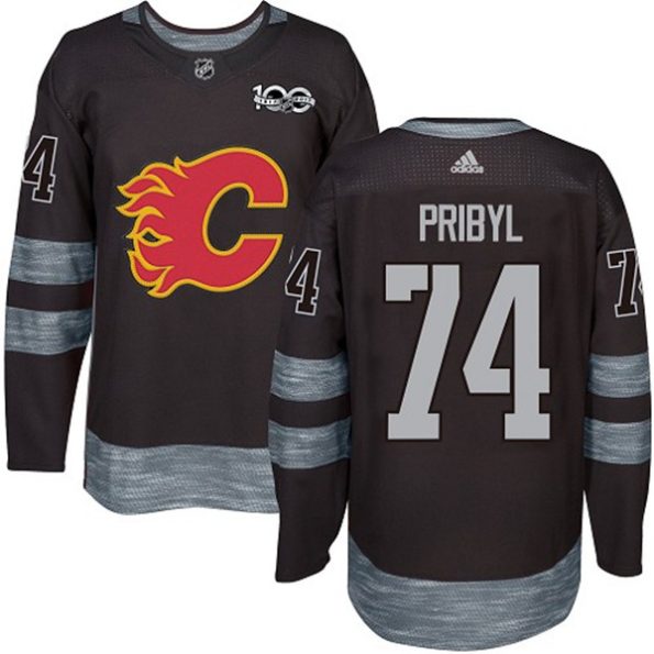 Men-s-Calgary-Flames-Daniel-Pribyl-NO.74-Authentic-Black-1917-2017-100th-Anniversary