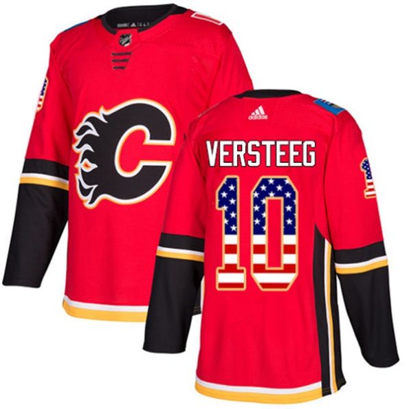 Men-s-Calgary-Flames-Kris-Versteeg-NO.10-Authentic-Red-USA-Flag-Fashion