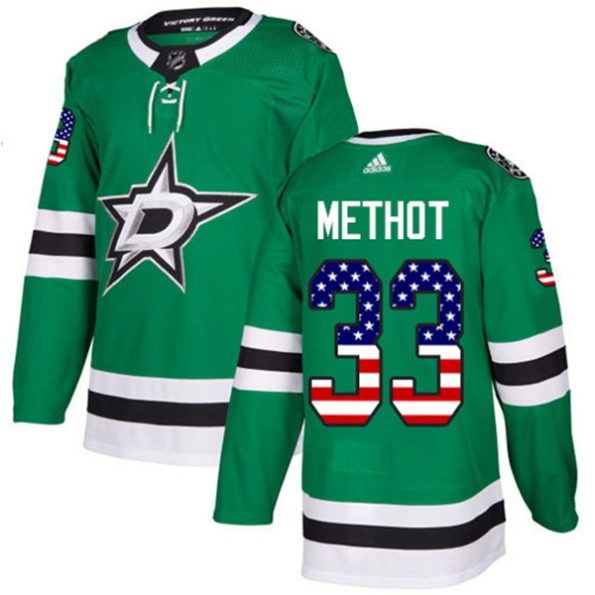 Men-s-Dallas-Stars-Marc-Methot-NO.33-Authentic-Green-USA-Flag-Fashion