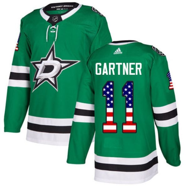 Men-s-Dallas-Stars-Mike-Gartner-NO.11-Authentic-Green-USA-Flag-Fashion