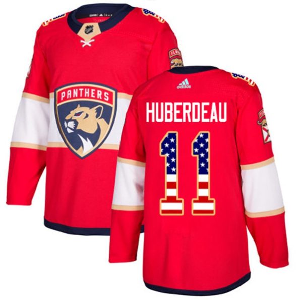 Men-s-Florida-Panthers-Jonathan-Huberdeau-NO.11-Authentic-Red-USA-Flag-Fashion