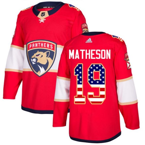 Men-s-Florida-Panthers-Michael-Matheson-NO.19-Authentic-Red-USA-Flag-Fashion