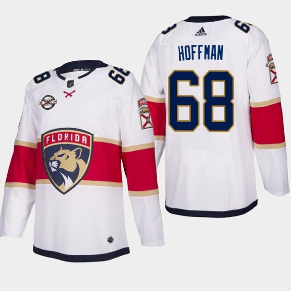 Men-s-Florida-Panthers-Mike-Hoffman-NO.68-Silver-Anniversary-Commemorative-Road-White