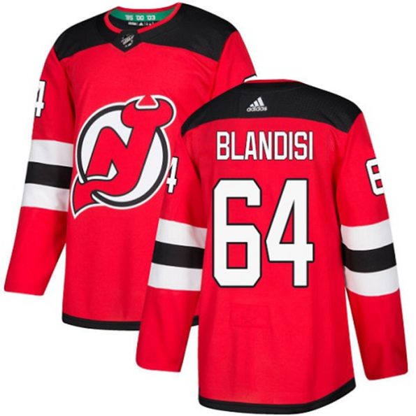 Men-s-New-Jersey-Devils-Joseph-Blandisi-NO.64-Authentic-Red-Home