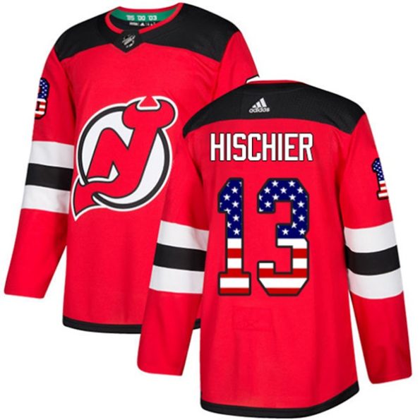 Men-s-New-Jersey-Devils-Nico-Hischier-NO.13-Authentic-Red-USA-Flag-Fashion