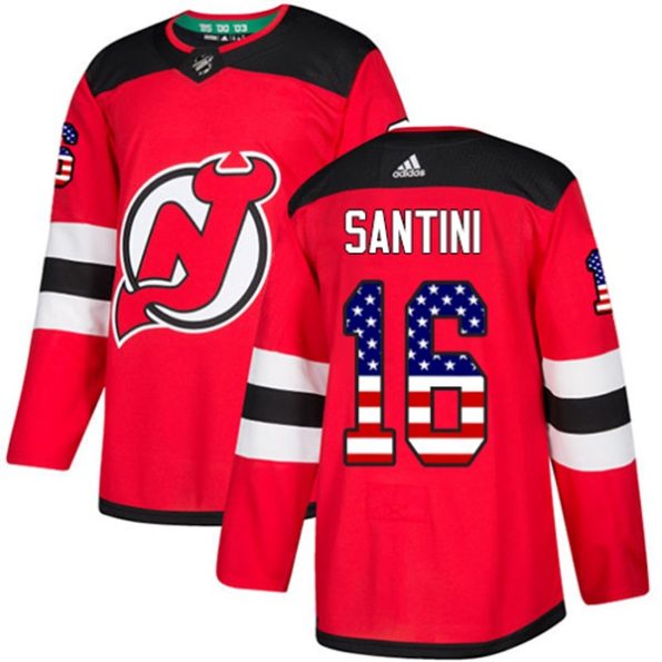 Men-s-New-Jersey-Devils-Steve-Santini-NO.16-Authentic-Red-USA-Flag-Fashion