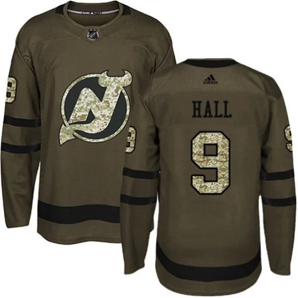 Men-s-New-Jersey-Devils-Taylor-Hall-NO.9-Camo-Green-Authentic