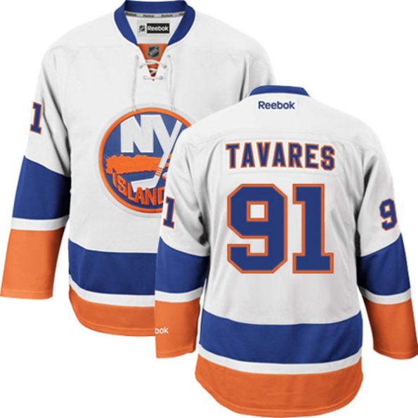 Men-s-New-York-Islanders-John-Tavares-NO.91-Reebk-White-Away