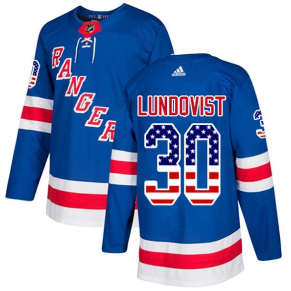 Men-s-New-York-Rangers-Henrik-Lundqvist-NO.30-Authentic-Royal-Blue-USA-Flag-Fashion