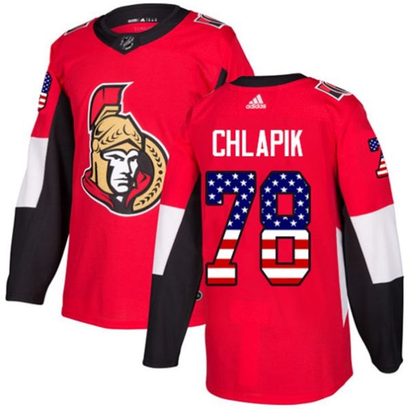 Men-s-Ottawa-Senators-Filip-Chlapik-NO.78-Authentic-Red-USA-Flag-Fashion