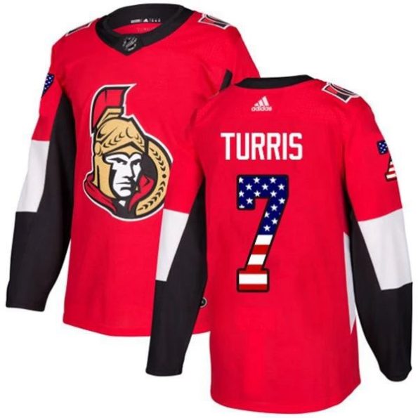 Men-s-Ottawa-Senators-Kyle-Turris-7-Red-USA-Flag-Fashion-Authentic