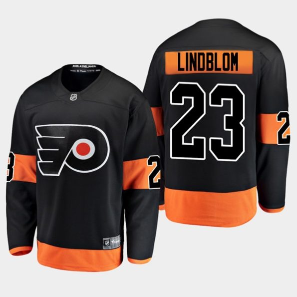 Men-s-Philadelphia-Flyers-Oskar-Lindblom-NO.23-Alternate-Uniform-Breakaway-Player-Black