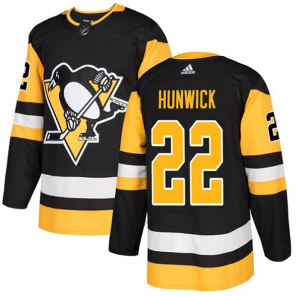 Men-s-Pittsburgh-Penguins-Matt-Hunwick-NO.22-Authentic-Black-Home